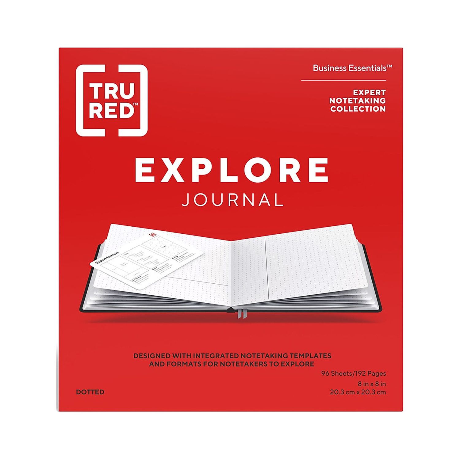 TRU RED Square Explore Journal Dotted Black TR58432 